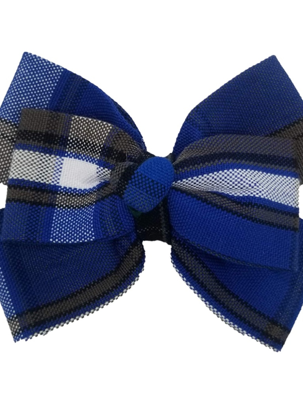 Back to School Uniform Plaid Small Bow with Heart Button Center- Plaid 73